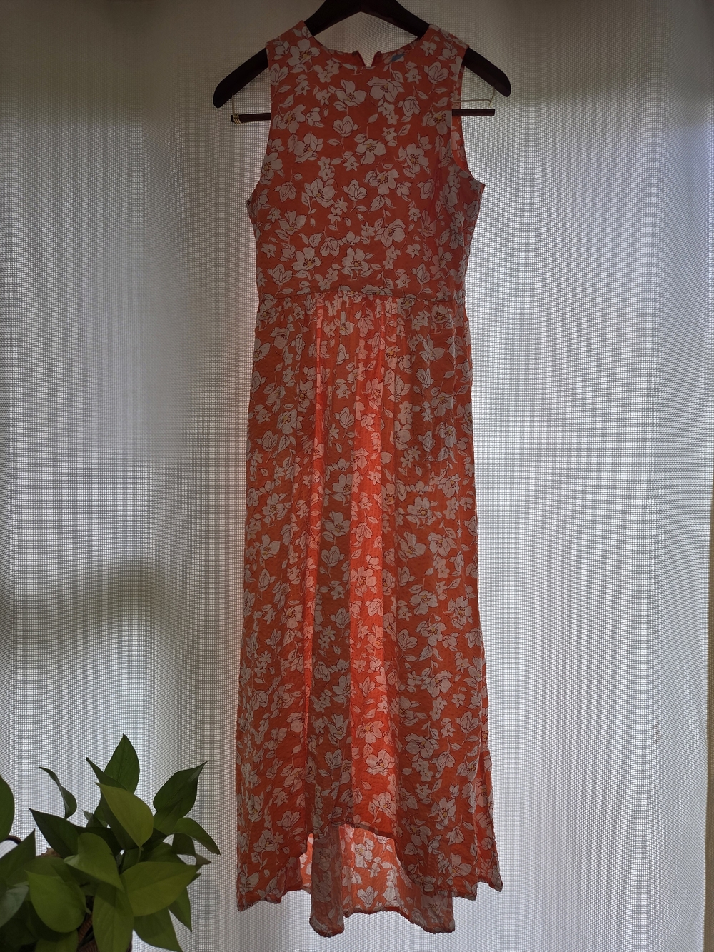 Draper James Coral Floral Sleeveless Maxi Dress